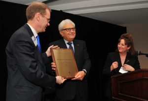 Professor Bassiouni accepting the 2010 World Peace Through Law Award