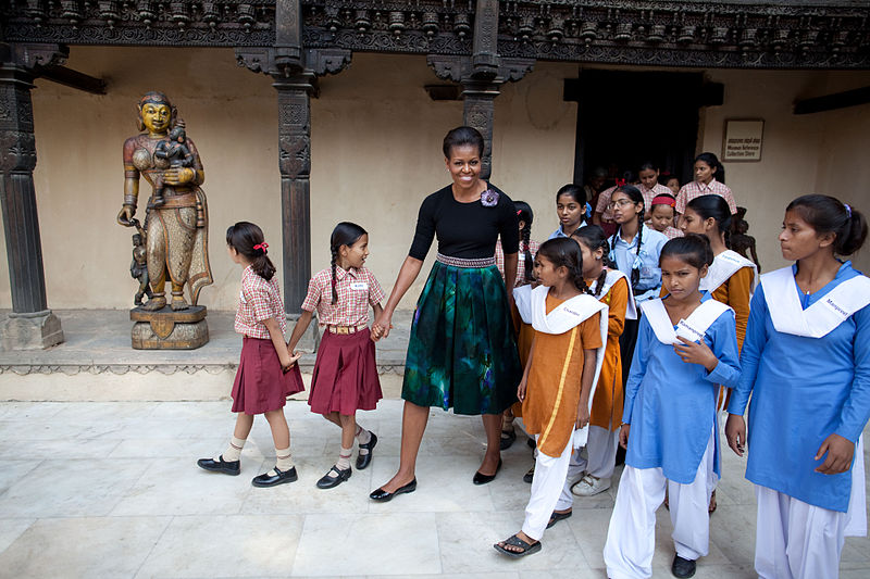 Michele Obama in Delhi, India, in 2010. (Source)